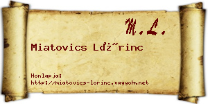 Miatovics Lőrinc névjegykártya